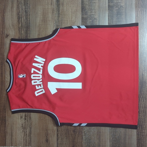 Adidas DeMar DeRozan Red Toronto Raptors #10 Jersey Size Large - Picture 5 of 9